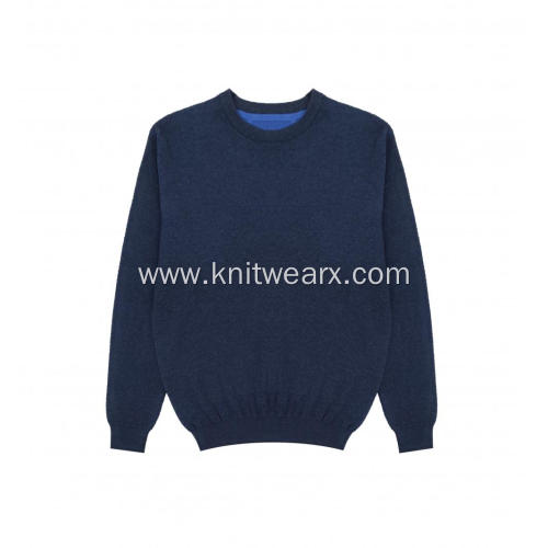 Men's Knitted Pineapple Stitch 100% Cotton Crewneck Pullover